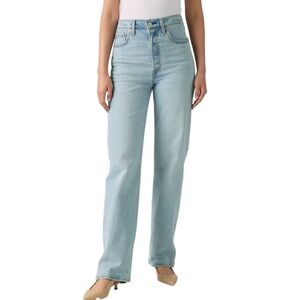 Levi’s Ribcage full length high rise stretch blue jeans 32 excellent condition